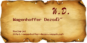 Wagenhoffer Dezső névjegykártya