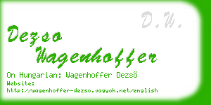 dezso wagenhoffer business card