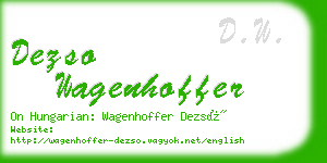 dezso wagenhoffer business card